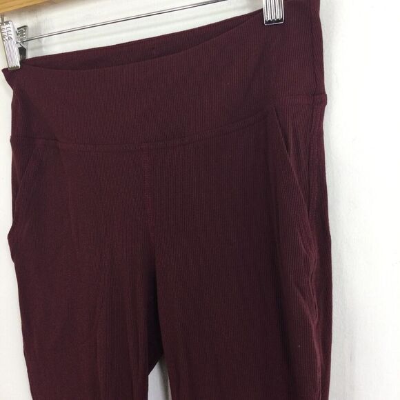 Outdoor Voices Leggings Superform Rib Flare Yoga Pants High Rise Active Burgundy - Picture 2 of 10